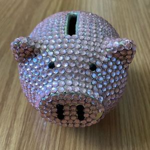 ❤️ Pink Rhinestone Coin Piggy Bank